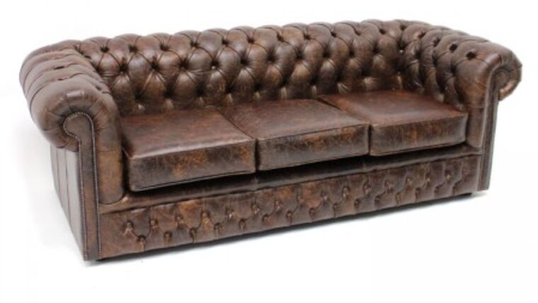 Chesterfield Sofa Three Seater – Brown | Rental