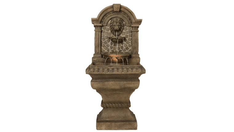 Royal Lions-Head 51″ High Patio Garden Fountain with Light | Rental