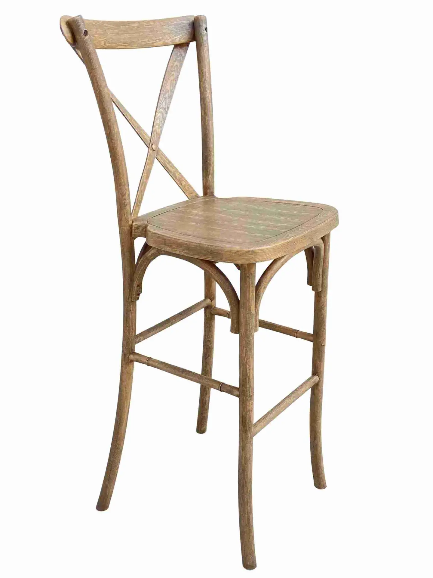 Chestnut Resin Steel Skeleton™ Cross Back Barstool (Per Unit Price Shown – Sold only in Quantities of 2) Some Assembly Required | Rental Chestnut Resin Steel Skeleton™ Cross Back Barstool (Per Unit Price Shown – Sold only in Quantities of 2) Some Assembly Required | Rental