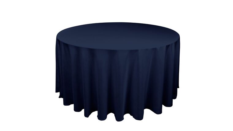 Polyester 108″ Round Tablecloth – Navy Blue | Rental Polyester 108″ Round Tablecloth – Navy Blue | Rental