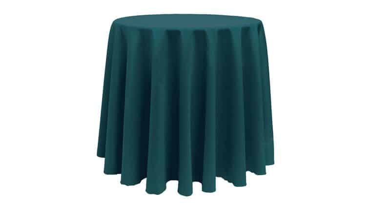 Polyester | Teal | 132″ Round Tablecloth Rental | Rental Polyester | Teal | 132″ Round Tablecloth Rental | Rental