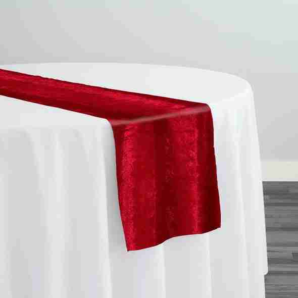 Lush Velvet Table Runner in Wine | Rental