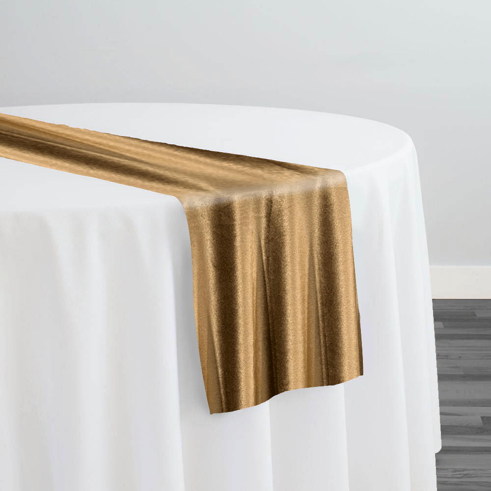 Luxury Plush Velvet Table Runner in Bronze | Rental Luxury Plush Velvet Table Runner in Bronze | Rental