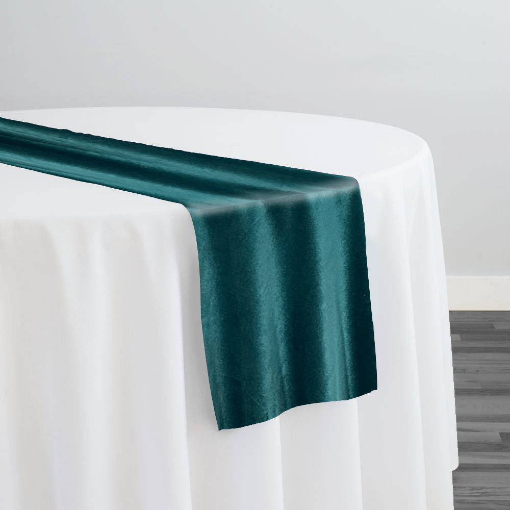 Luxury Plush Velvet Table Runner in Teal | Rental Luxury Plush Velvet Table Runner in Teal | Rental