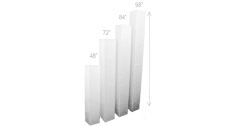 72″ Illuminated Medium Acrylic Square Column | Rental