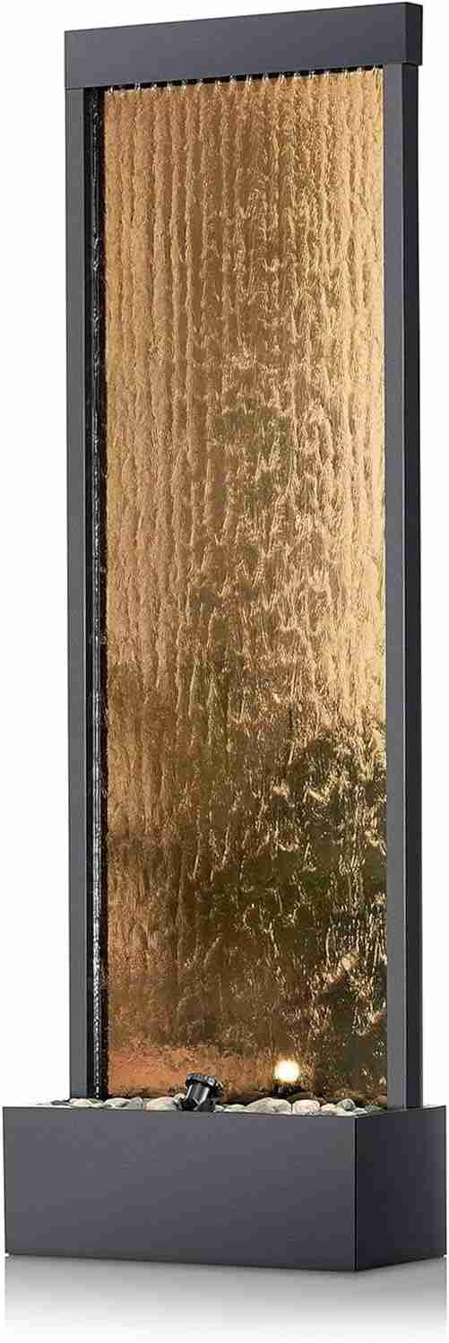 Alpine Corporation | 72″H Indoor/Outdoor Mirror Waterfall Floor Fountain — LED Lights & River Stones — Elegant Bronze Finish for Home, Office, Patio & Entryway Décor : Home & Kitchen | Rental Alpine Corporation | 72″H Indoor/Outdoor Mirror Waterfall Floor Fountain — LED Lights & River Stones — Elegant Bronze Finish for Home, Office, Patio & Entryway Décor : Home & Kitchen | Rental