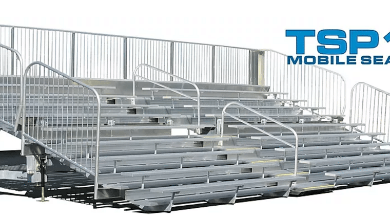 10 Row – TSP10-260 Mobile Grandstand Bleacher Trailer (Seats 236*) | Rental