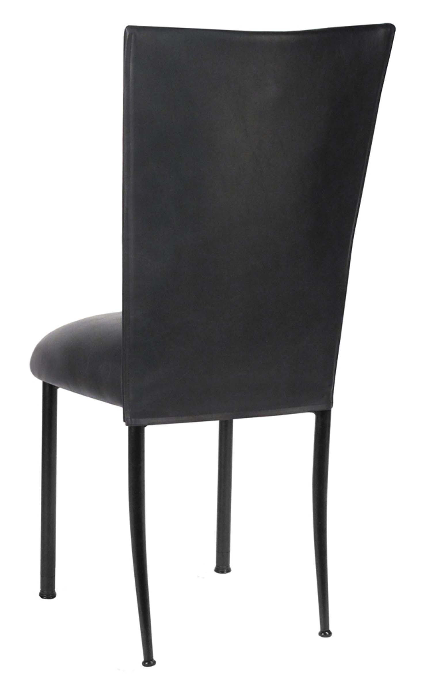 Black Leatherette Chair Cover and Cushion on Black Leg – Chameleon Chair Collection | Rental