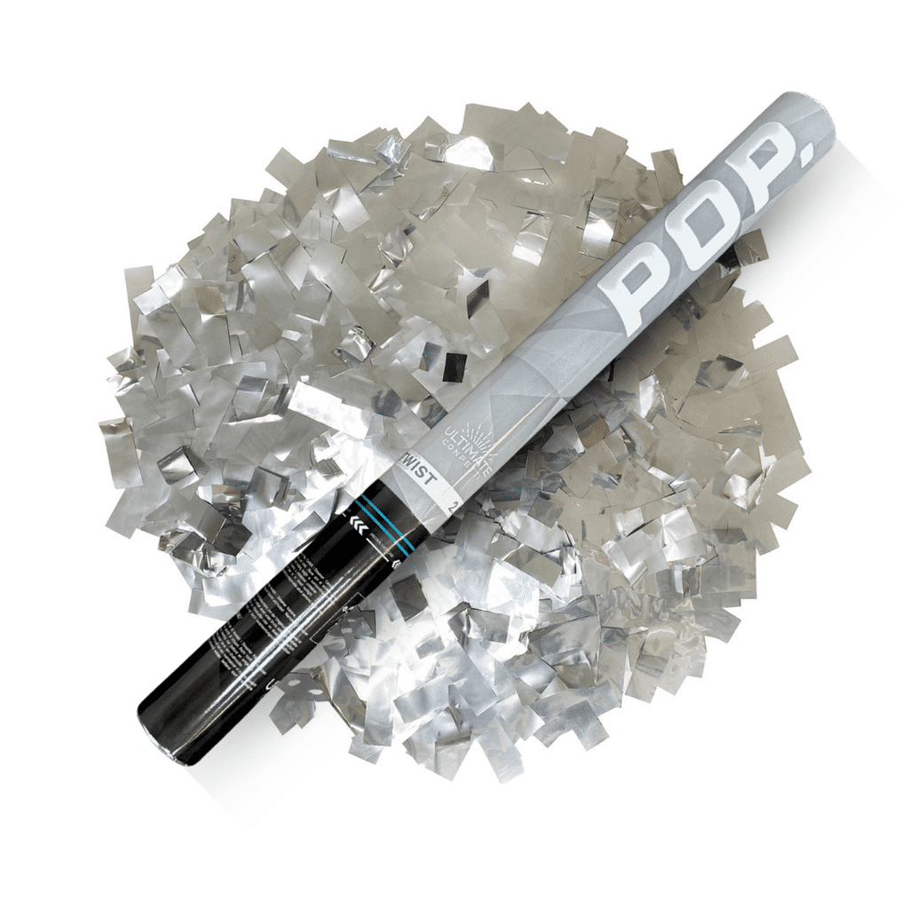 Silver Metallic – Handheld Confetti POP Cannon (24″) | Rental Silver Metallic – Handheld Confetti POP Cannon (24″) | Rental