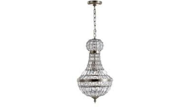 Regina 10 in. 1-Light Antique Brass Crystal/Metal Empire LED Pendant Rental | Rental