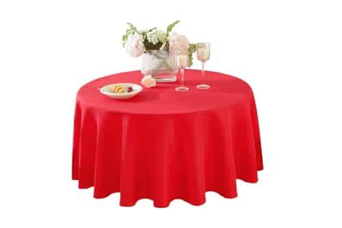 Craft & Party Polyester Table Cloth 120″ Round (Red) | Rental Craft & Party Polyester Table Cloth 120″ Round (Red) | Rental