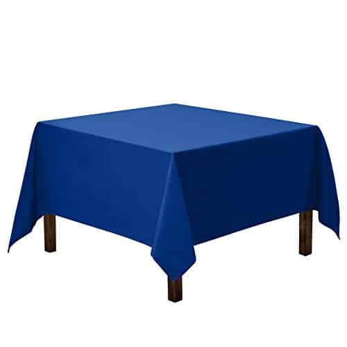 Gee Di Moda Square Tablecloth – 52 x 52 Inch – Royal Blue Square Table Cloth for Square or Round Tables in Washable Polyester – Great for Buffet Table, Parties, Holiday Dinner, Wed | Rental Gee Di Moda Square Tablecloth – 52 x 52 Inch – Royal Blue Square Table Cloth for Square or Round Tables in Washable Polyester – Great for Buffet Table, Parties, Holiday Dinner, Wed | Rental