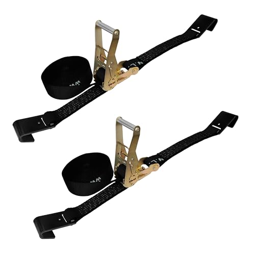 Mega Cargo Control 2” x 30’ Flat Hook Tie Down Ratchet Straps for Flatbed, Trucks, Trailers, Farming & Construction (Black, 2 Pack) | Rental Mega Cargo Control 2” x 30’ Flat Hook Tie Down Ratchet Straps for Flatbed, Trucks, Trailers, Farming & Construction (Black, 2 Pack) | Rental