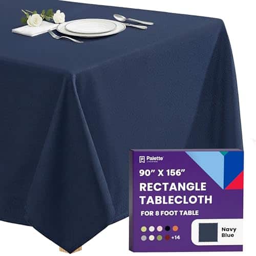 Gee Di Moda Rectangle Tablecloth – 90 x 156 Inch – Navy Blue Rectangular Table Cloth for 8 Foot Table in Washable Polyester – Great for Buffet Table, Parties, Holiday Dinner, Weddi | Rental Gee Di Moda Rectangle Tablecloth – 90 x 156 Inch – Navy Blue Rectangular Table Cloth for 8 Foot Table in Washable Polyester – Great for Buffet Table, Parties, Holiday Dinner, Weddi | Rental