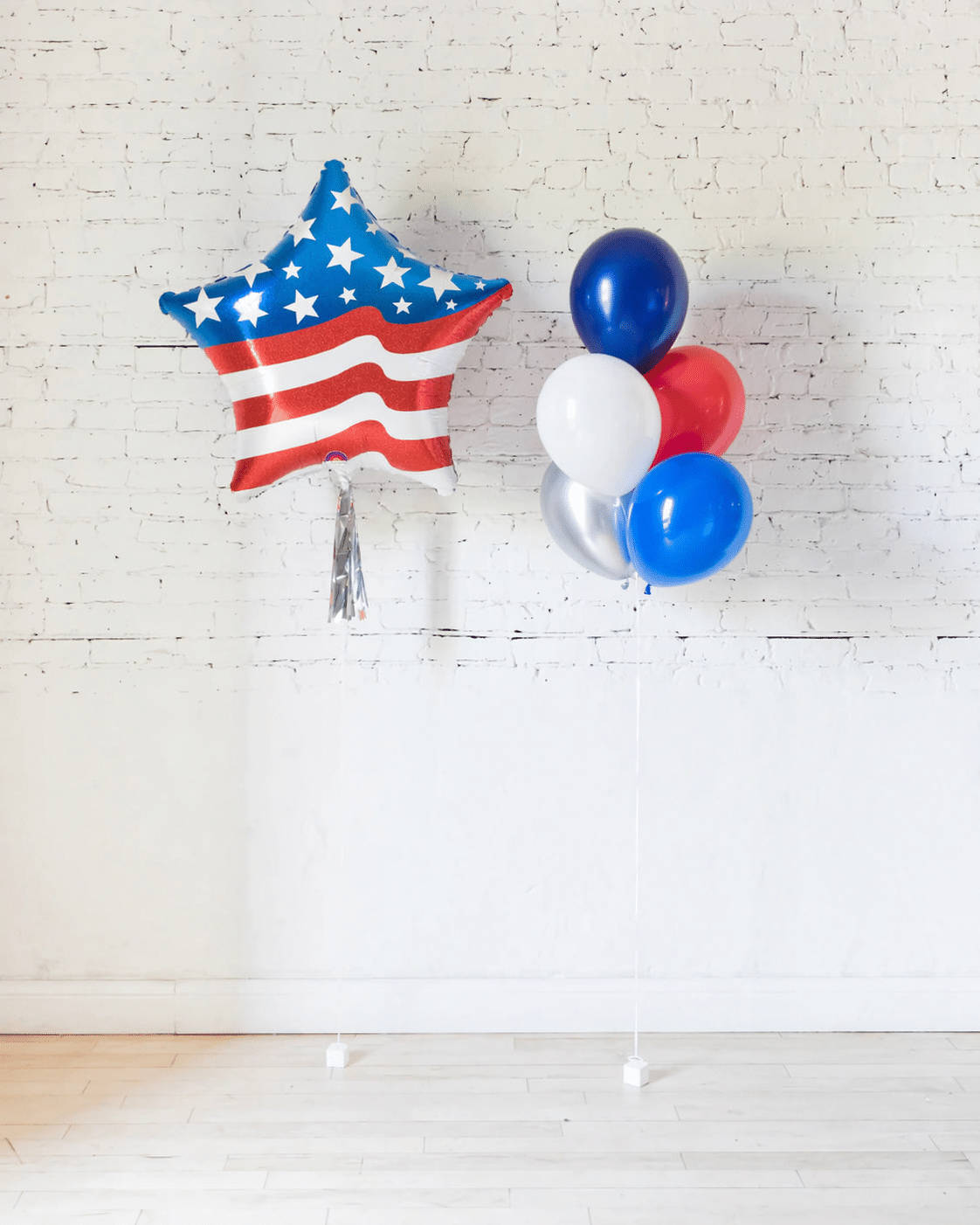 Red, White and Blue Palette 11in Balloon Bouquet and USA Star Set | Rental Red, White and Blue Palette 11in Balloon Bouquet and USA Star Set | Rental