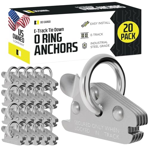 DC Cargo – E Track O Ring Tie Down Anchors (Pack of 20) – Extra Heavy Duty Steel E Track Accessories – Tie Down for ETrack System for Trailer Accessories, Motorcycle Anchor, Wheel | Rental DC Cargo – E Track O Ring Tie Down Anchors (Pack of 20) – Extra Heavy Duty Steel E Track Accessories – Tie Down for ETrack System for Trailer Accessories, Motorcycle Anchor, Wheel | Rental