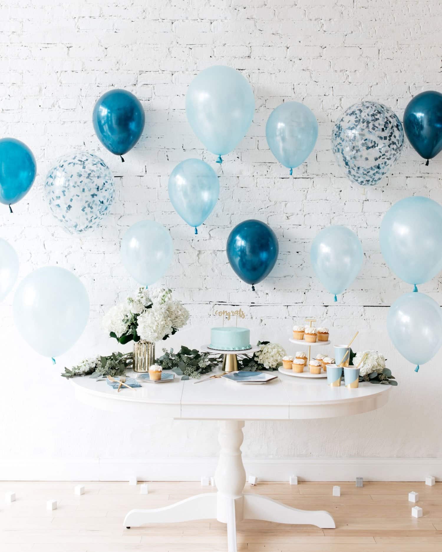 Shades of Blue Palette Individual Balloon Backdrop – set of 15 | Rental