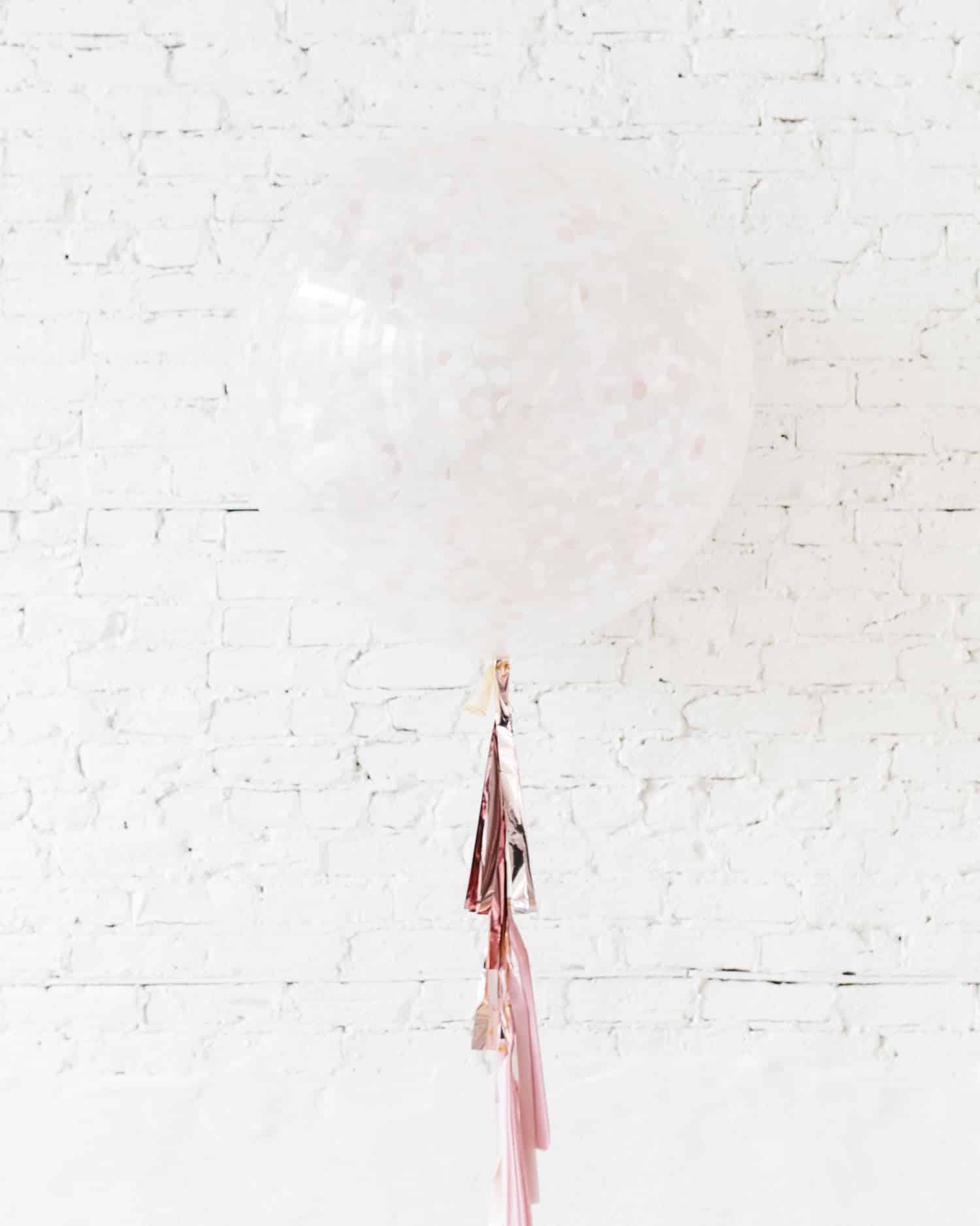 Pink Confetti Giant Balloon and Ombre Pink Tassel | Rental