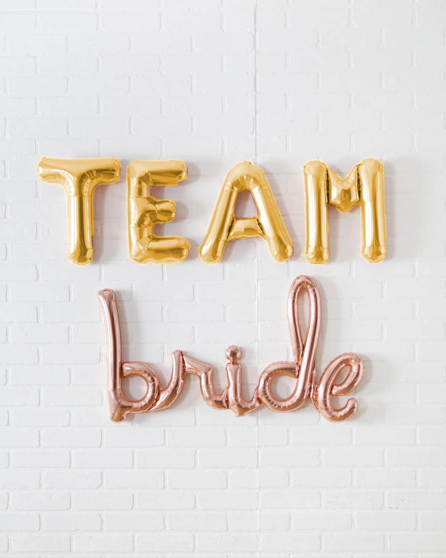 Gold TEAM BRIDE Foil Balloon Set | Rental