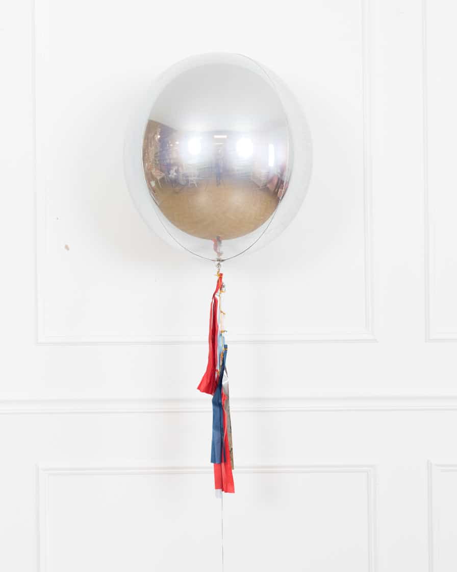 Baseball – 21in Orb Foil Balloon with Half-Tassel | Rental