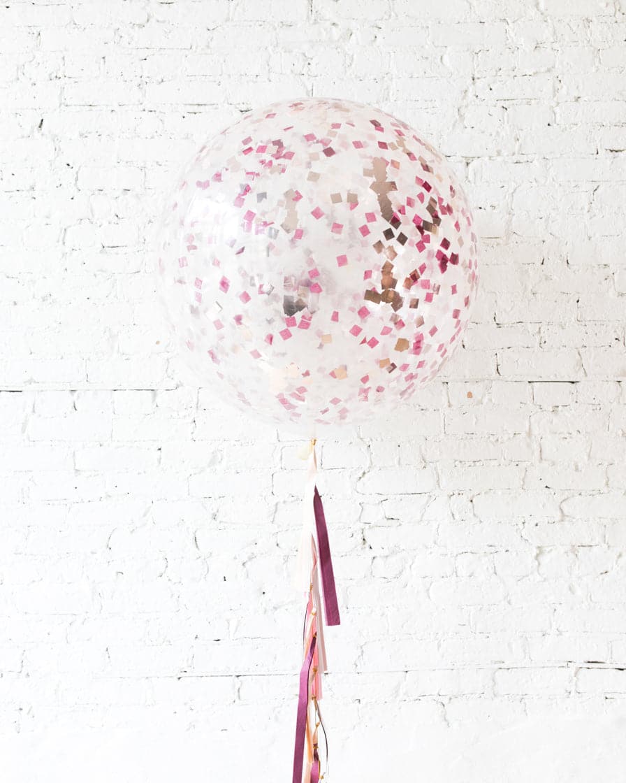 Berry Blush – Confetti Giant Balloon with Tassel | Rental Berry Blush – Confetti Giant Balloon with Tassel | Rental