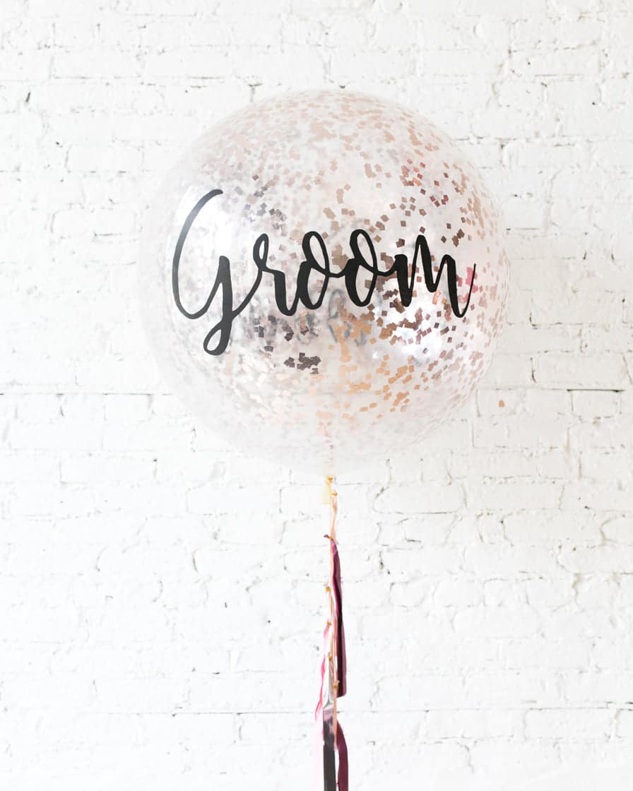 Berry Blush – GROOM Confetti Giant Balloon with Tassel | Rental Berry Blush – GROOM Confetti Giant Balloon with Tassel | Rental