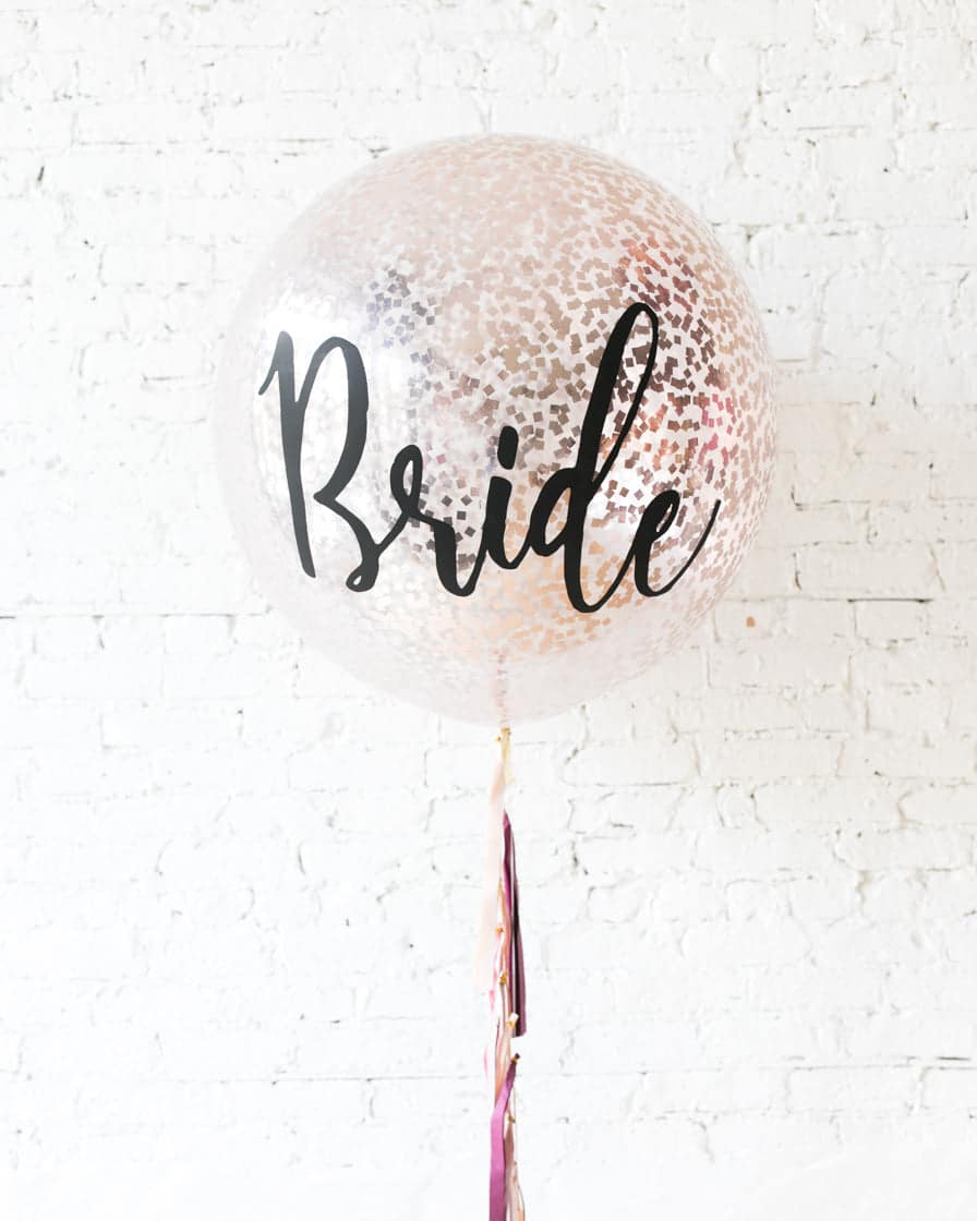 Berry Blush – BRIDE Confetti Giant Balloon with Tassel | Rental Berry Blush – BRIDE Confetti Giant Balloon with Tassel | Rental