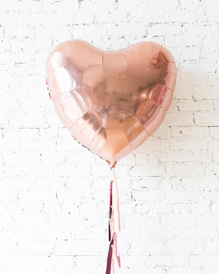 Berry Blush – 36in Heart Foil Balloon with Half-Tassel | Rental Berry Blush – 36in Heart Foil Balloon with Half-Tassel | Rental