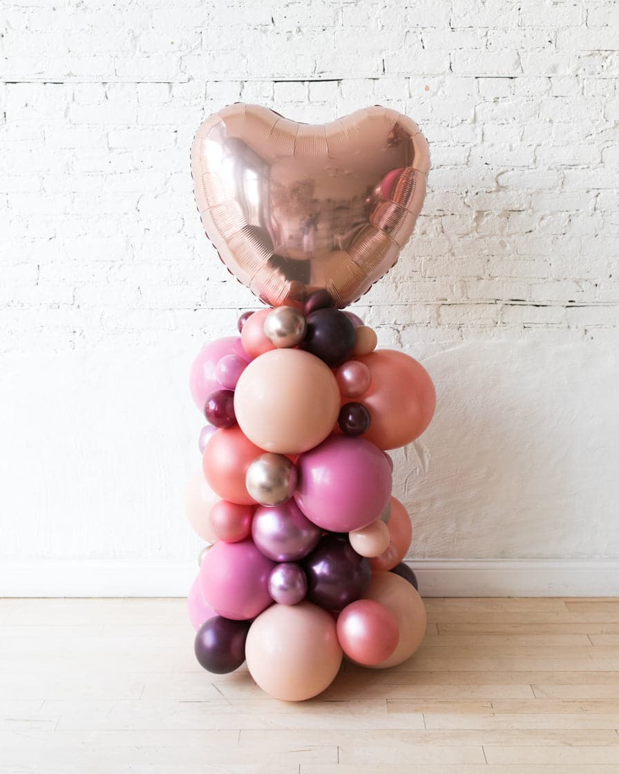 Berry Blush – Heart Balloon Column – 4ft | Rental Berry Blush – Heart Balloon Column – 4ft | Rental