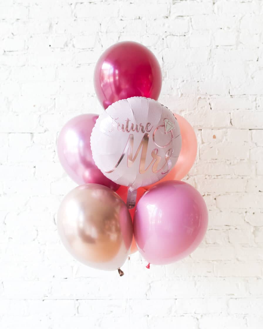 Berry Blush – Future Mrs. Foil and 11in Balloons – bouquet of 7 | Rental Berry Blush – Future Mrs. Foil and 11in Balloons – bouquet of 7 | Rental