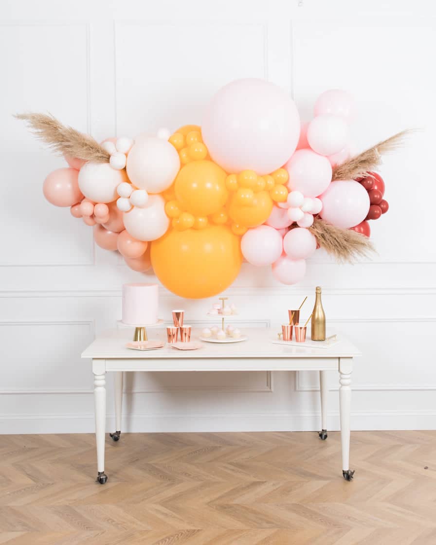 Boho Rainbow –  Balloon Backdrop Install Piece with Pampas – 6FT | Rental