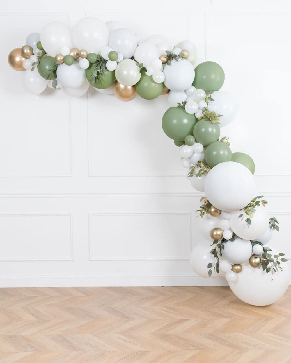 Blushing – Balloon Garland Install Piece with Greenery – 12ft | Rental