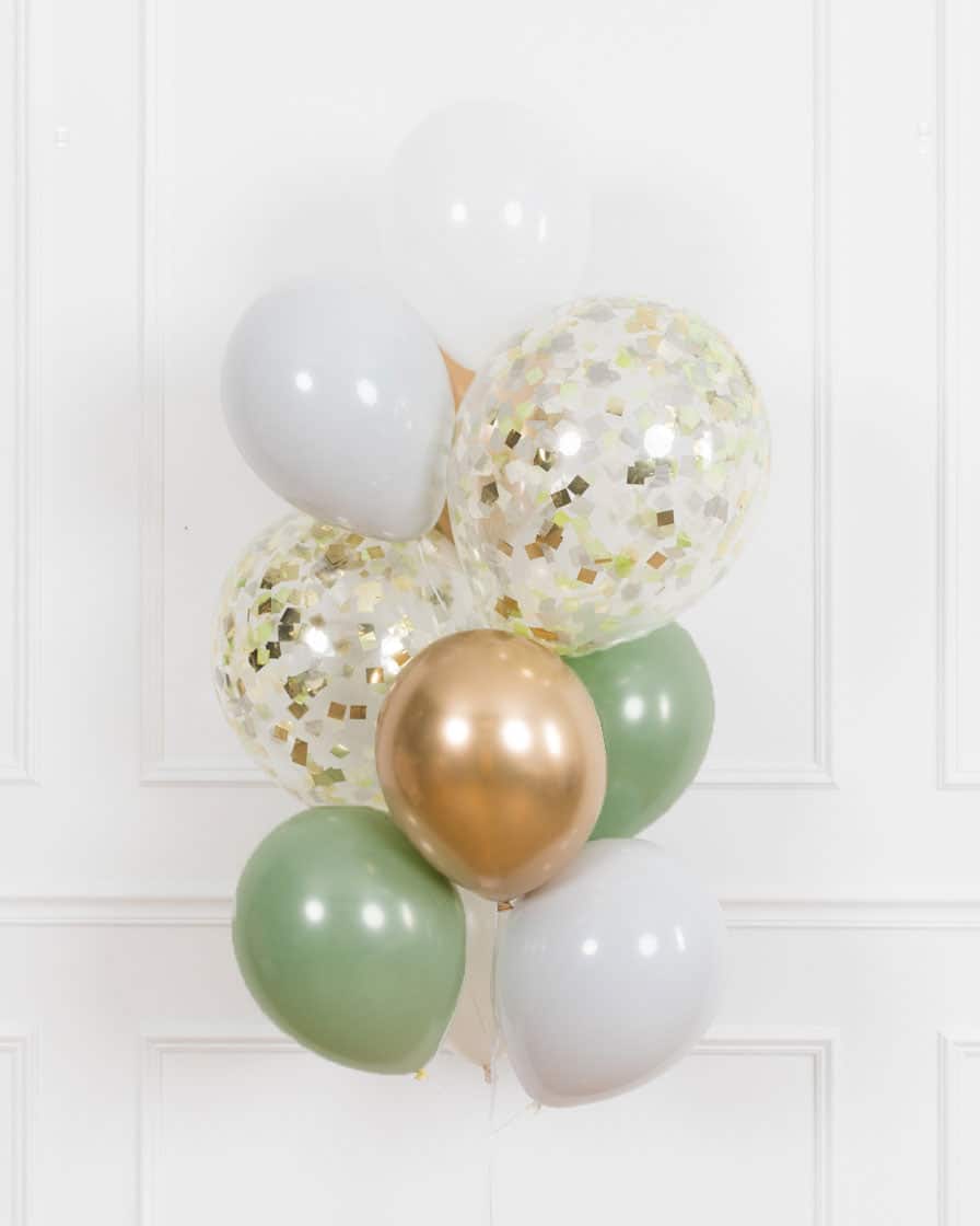 Botanical – Confetti and 11in Balloons – bouquet of 10 | Rental Botanical – Confetti and 11in Balloons – bouquet of 10 | Rental