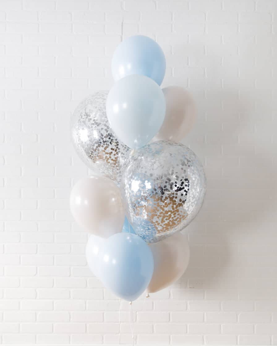 Giverny – Confetti and 11in Balloons – bouquet of 10 | Rental