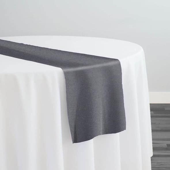 Premium Poly (Poplin) Table Runner in Charcoal 1480 | Rental Premium Poly (Poplin) Table Runner in Charcoal 1480 | Rental