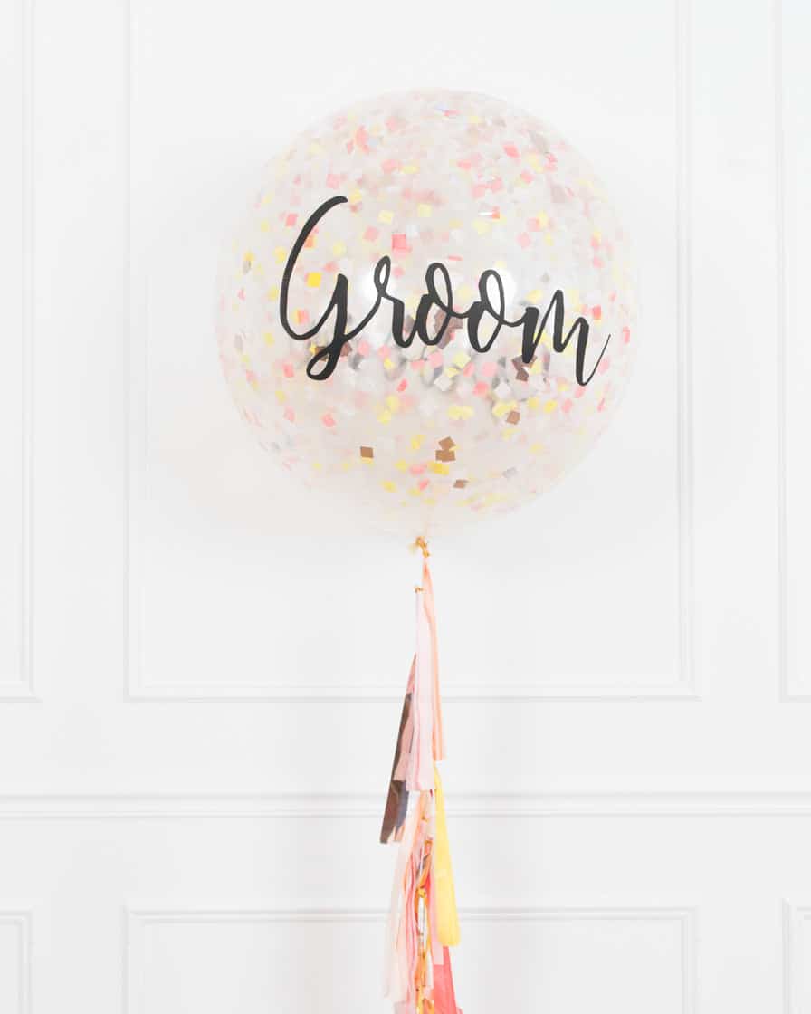 Citrus – GROOM Confetti Giant Balloon with Tassel | Rental