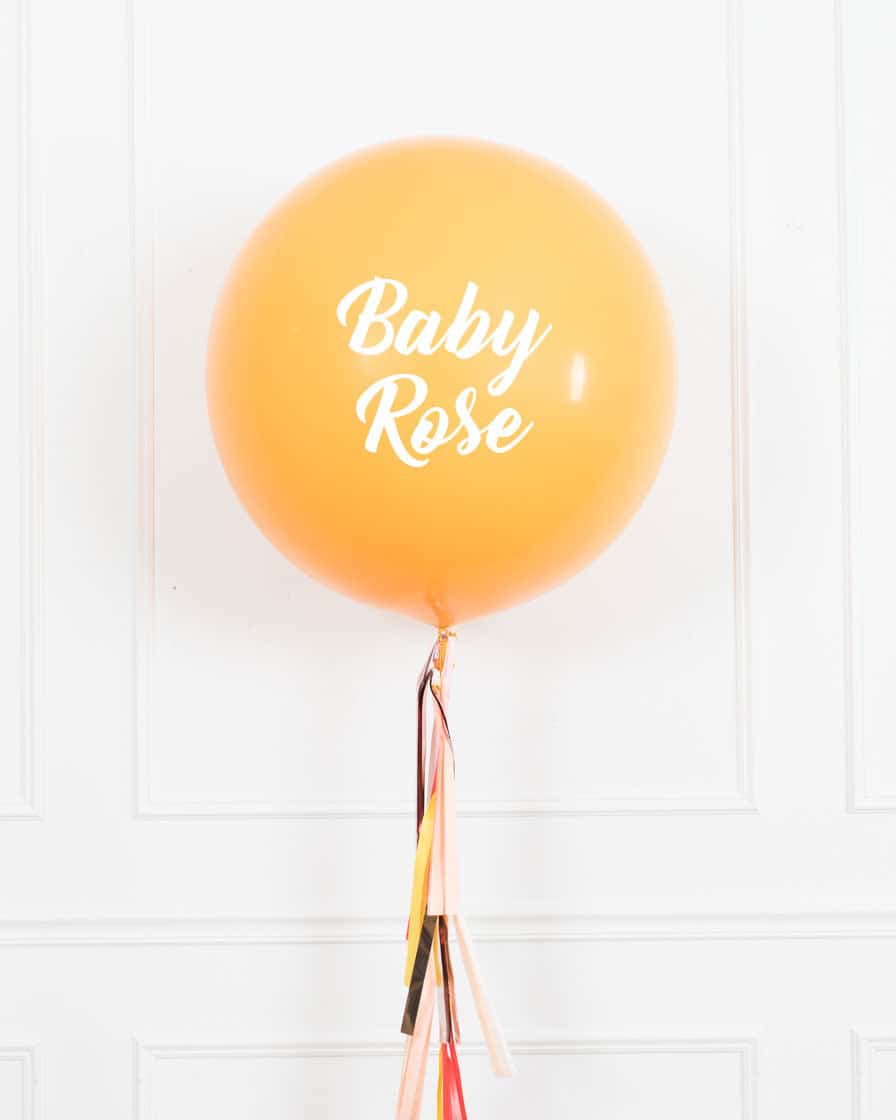 Citrus – Personalized BABY NAME Giant Balloon with Tassel | Rental