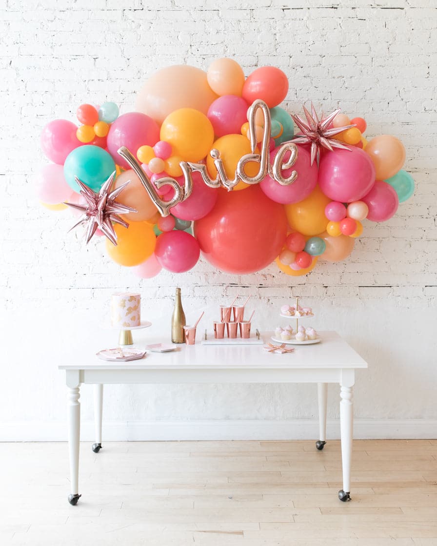 Colorful Bloom – BRIDE Backdrop Balloon Garland Install Piece | Rental