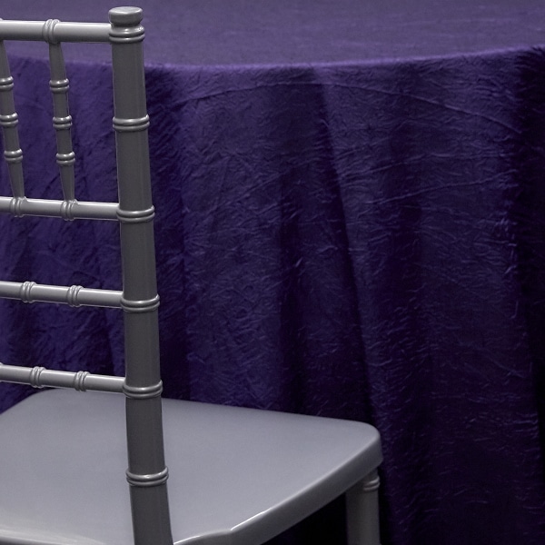 DARK PURPLE – *FR* Crushed Taffeta Tablecloth by Eastern Mills – Many Size Options | Rental DARK PURPLE – *FR* Crushed Taffeta Tablecloth by Eastern Mills – Many Size Options | Rental
