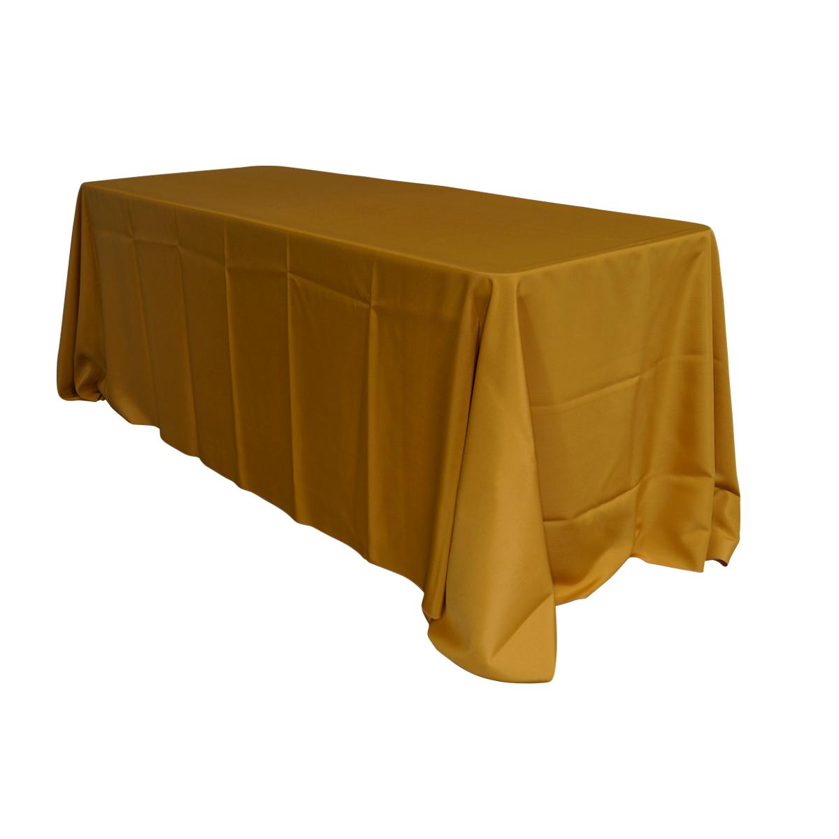Economy Polyester Poplin Rectangular Tablecloths – Gold | Rental Economy Polyester Poplin Rectangular Tablecloths – Gold | Rental