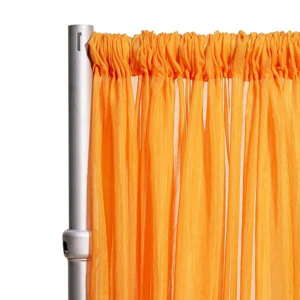 *FR* Crushed Sheer Voile Curtain Panel by Eastern Mills w/ 4″ Pockets – 10ft Wide – Orange | Rental