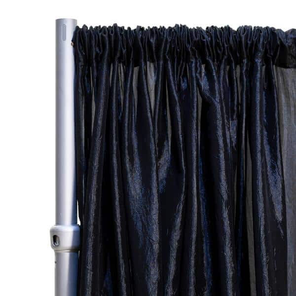 *FR* Crushed Taffeta Drape Panel by Eastern Mills 9 1/2 FT Wide w/ 4″ Sewn Rod Pocket – Black | Rental