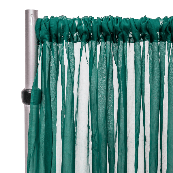 *FR* Crushed Sheer Voile Curtain Panel by Eastern Mills w/ 4″ Pockets – 10ft Wide – Emerald | Rental