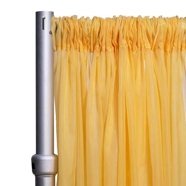 *FR* 10ft Wide Sheer Voile Curtain Panel by Eastern Mills w/ 4″ Pockets – Butter Yellow | Rental