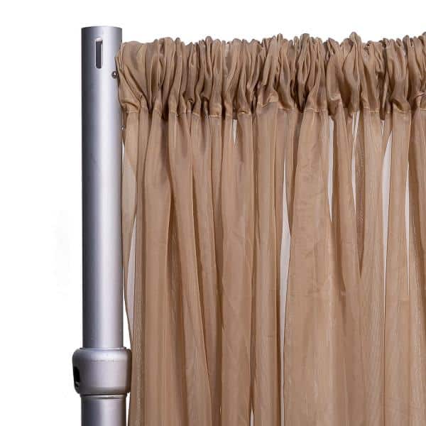 *FR* 10ft Wide Sheer Voile Curtain Panel by Eastern Mills w/ 4″ Pockets – Caramel | Rental