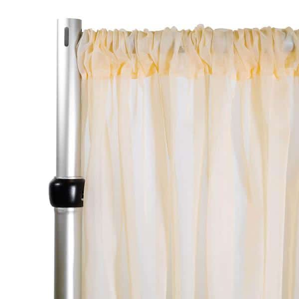 *FR* 10ft Wide Sheer Voile Curtain Panel by Eastern Mills w/ 4″ Pockets – Champagne | Rental