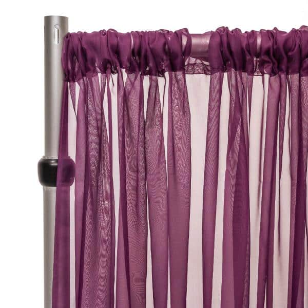 *FR* 10ft Wide Sheer Voile Curtain Panel by Eastern Mills w/ 4″ Pockets – Eggplant | Rental