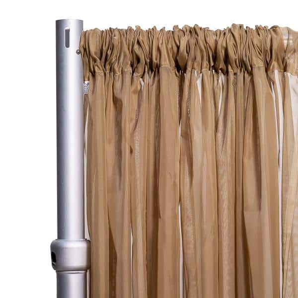 *FR* 10ft Wide Sheer Voile Curtain Panel by Eastern Mills w/ 4″ Pockets – Taupe | Rental