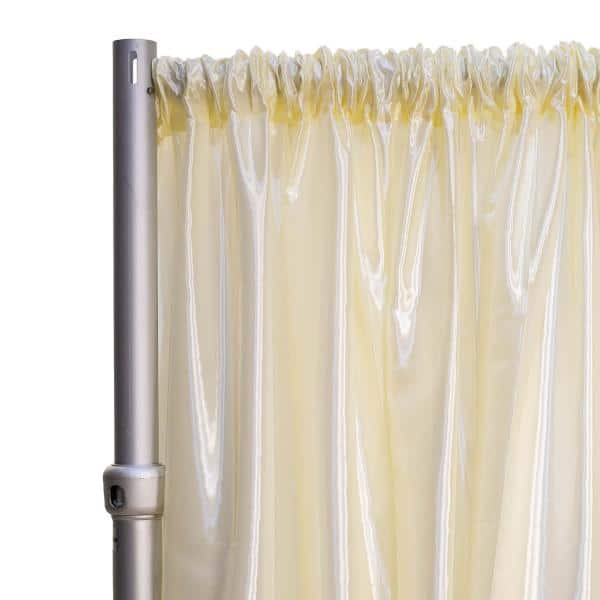 *FR* Taffeta Drape Panel by Eastern Mills 9 1/2 FT Wide w/ 4″ Sewn Rod Pocket – Ivory | Rental *FR* Taffeta Drape Panel by Eastern Mills 9 1/2 FT Wide w/ 4″ Sewn Rod Pocket – Ivory | Rental