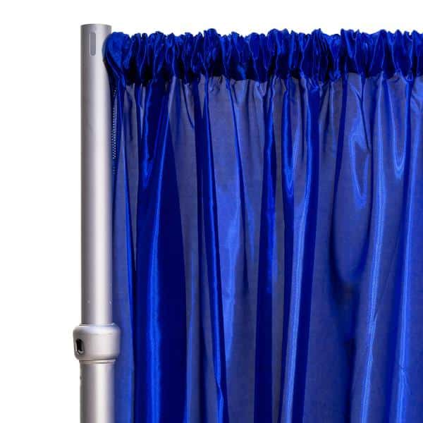 *FR* Taffeta Drape Panel by Eastern Mills 9 1/2 FT Wide w/ 4″ Sewn Rod Pocket – Royal Blue | Rental
